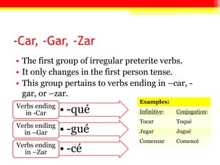 Spock VerbsIr, ser, dar, ver, y hacer.Another grouping of irregular preterite verbs.Ir/serDar/verHacer