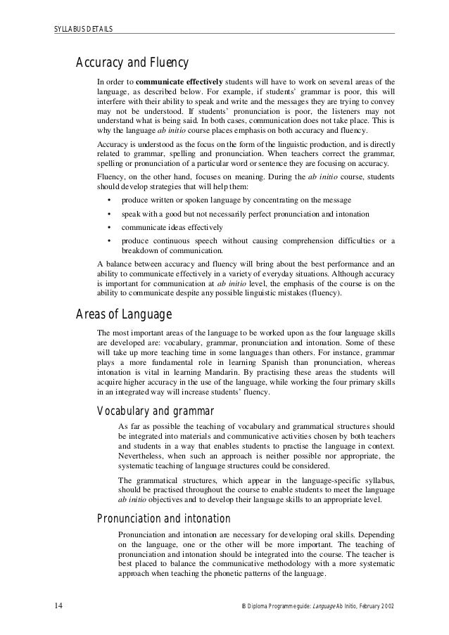 Spanish A Binitio Syllabus 2012 2013
