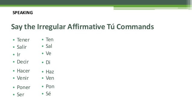 affirmative tu commands