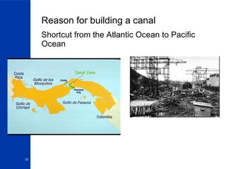 Reason for building a canal Shortcut from the Atlantic Ocean to Pacific Ocean 