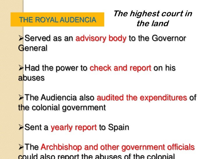 Spanish Colonial Government Chart