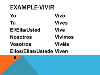 Spanish conjugation | PPTX