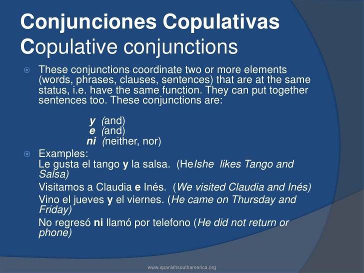 Most Common Spanish conjunctions