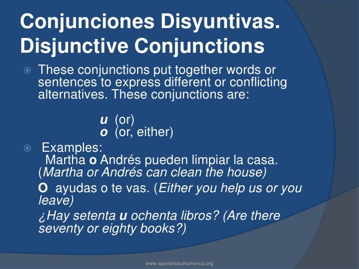 Most Common Spanish conjunctions