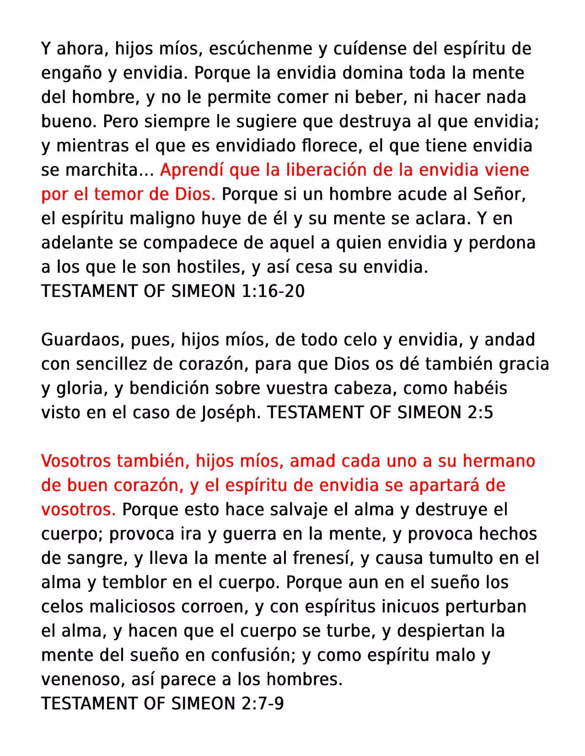 Spanish Envy Warning Tract | PDF