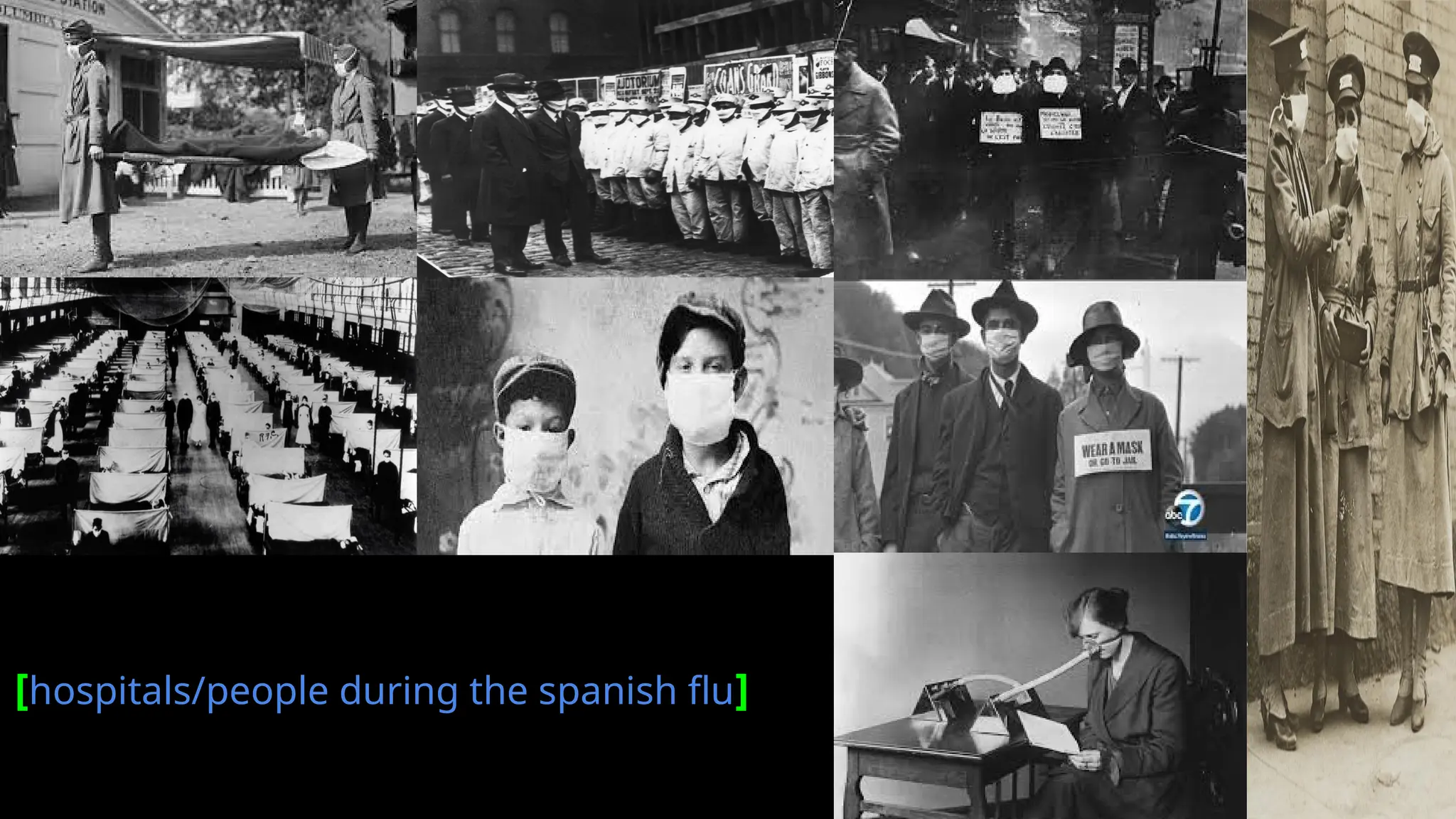 [hospitals/people during the spanish flu]
 