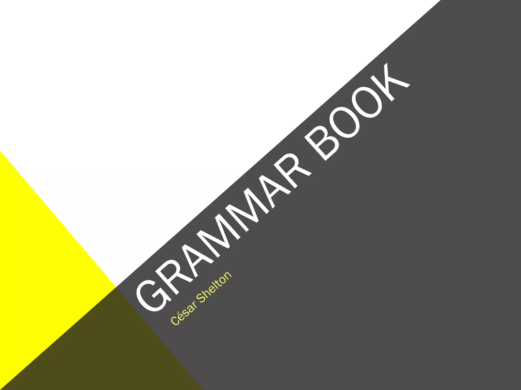 Spanish grammar book ppt