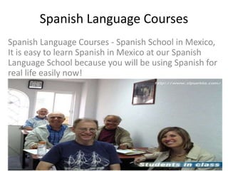 Spanish Language Courses
Improve your Spanish with our Spanish courses
Puebla. Learn to speak Spanish with our world-
renowned Complete Spanish course
 