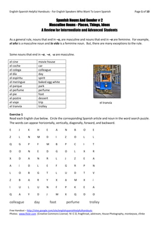 spanish nouns and gender 2