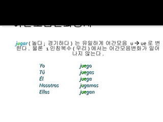 현재시제 동사변화형 Spanish Present Tense