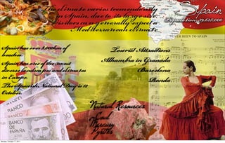   s s
                              Sp,   s  s.      Spain
                                                                P: 39,628,000
                            Vs   x 
                                  M 
 Sp s  8,000 f                    Tﬆ As
 s.
 Sp s  f  s                  A  G
  s  s                     B
  E.                                             R
 T Sps N D s 12
 O.
                                         Natural Resources
                                           Coal
                                         Mercury
                                          Pyrites
Monday, October 17, 2011
 