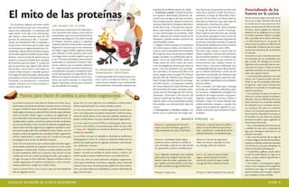 4 GUÍA DE INICIACIÓN DE LA DIETA VEGETARIANA PCRM 5
En el pasado, algunas personas creían
que las proteínas que uno consumiera
nunca eran suﬁcientes. A comienzos del
siglo veinte, se les dijo a los americanos
que debían comer bastante más de 100
gramos de proteínas al día. Y reciente-
mente, en la década de 1950, se estimuló a
las personas conscientes de su salud a que
incrementaran su ingesta de proteínas. Ac-
tualmente, algunos libros de dieta insisten
en una alta ingesta de proteínas para bajar
de peso, a pesar de que los americanos ya
tienden a consumir el doble de la cantidad
de proteínas que necesitan. Y a pesar de
que las personas que siguen tales dietas
han tenido a veces éxito a corto plazo en
cuanto a bajar de peso, a menudo ignoran
los riesgos de salud asociados a dietas altas
en proteínas. El exceso de proteínas ha sido
vinculado a la osteoporosis, a trastornos
renales, cálculos en el tracto urinario y
ciertos tipos de cáncer.
los pilares de la vida
Las personas construyen los músculos y
otras proteínas del cuerpo a partir de los
aminoácidos, que a su vez provienen de las
proteínas que ingieren. Una dieta variada
en frijoles, lentejas, granos y vegetales
contiene todos los aminoácidos esenciales.
Alguna vez se pensó que varios alimentos
de origen vegetal debían ingerirse juntos
para obtener el valor proteico total, pero
investigaciones actuales sugieren que no
es así. Diversas autoridades nutricionales,
incluyendo la Asociación Dietética Ame-
ricana, piensan que se pueden satisfacer
los requerimientos proteicos fácilmente,
consumiendo una gran variedad de fuen-
tes de aminoácidos a lo largo del día. Para
obtener los mejores beneﬁcios de las pro-
teínas que usted consume, es importante
ingerir suﬁcientes calorías para satisfacer
sus necesidades de energía.
el problema de ingerir
demasiadas proteínas
La dieta promedio de los americanos con-
tiene carne y productos lácteos. Como
consecuencia, muchas veces es demasiado
alta en proteínas. Esto puede ocasionar una
El mito de las proteínas
Pautas para hacer el cambio a una dieta vegetariana
Las comidas de preparación rápida ahorran tiempo en la cocina. Los su-
permercados y las tiendas de alimentos naturales tienen en existencia
una gran variedad de sopas instantáneas y artículos de preparación
rápida vegetarianos para sus platos de fondo. Muchas sopas enlatadas,
como el minestrón, frijoles negros o verduras, son vegetarianas. El
arroz saborizado u otras mezclas de granos, como el arroz al curry o la
ensalada tabouli, pueden convertirse en platos de fondo, sirviéndolos
con una lata de frijoles. Visite la sección de alimentos congelados para
obtener platos de fondo vegetarianos congelados inspirados en comi-
das internacionales tales como enchiladas de maíz y frijoles, curry de
lentejas o colchón de vegetales thai. O pruebe los frijoles vegetarianos
al horno, frijoles refritos, la salsa ‘sloppy joe’ o la salsa sin carne para
los espaguetis de la sección de alimentos enlatados.
¡Pídalo! Aún los restaurantes que no ofrecen platos de fondo vegeta-
rianos pueden prepararle por lo general una pasta sin carne o plato
de vegetales si usted lo pide. Si asiste a un evento donde le servirán
un menú establecido, hable con el camarero antes de que le sirvan
y pídale que retire de su plato la pechuga de pollo y que ponga en
su lugar una papa al horno adicional. Algunas aerolíneas ofrecen
comidas vegetarianas si lo pide con anticipación; o, de lo contrario,
siempre puede llevar consigo una comida a bordo.
Ordene su próximo burrito o pizza sin queso, pero con una montaña de
salsa de vegetales encima.
Busque libros de cocina vegetariana en su biblioteca o librería local y
disfrute experimentando con nuevas comidas y recetas.
Es mucho más probable encontrar comidas vegetarianas cuando vaya a
cenar a los restaurantes de comida internacional. Todos los restau-
rantes de comida italiana, china, mexicana, española, tailandesa, ja-
ponesa o hindú ofrecen una gran variedad de platos vegetarianos.
La proteína vegetal texturizada (TVP) no contiene grasa, tiene la tex-
tura de la carne molida y es maravillosa para utilizar en tacos, chili
y “sloppy joes”. Búsquela en la sección de alimentos a granel de las
tiendas de comestibles.
Las parrilladas veraniegas son saludables y divertidas con salchichas y
hamburguesas sin carne. O, si desea un cambio de verdad, ase a la
parrilla unas tajadas gruesas de vegetales marinados, como berenje-
nas, calabacines o tomates.
Los platos más simples son a menudo los que más satisfacen. El arroz
integral, cocinado con semillas de comino entero y cubierto con
cilantro picado y tomates maduros frescos, es un plato perfecto.
Cuando viaje, lleve con usted suﬁcientes refrigerios vegetarianos,
como sopas instantáneas, fruta fresca, vegetales crudos, mezcla de
nueces y frutas secas, barras de granola y galletas de avena caseras.
Llene una conservadora con emparedados y envases individuales de
jugo y leche de soya.
cantidad de problemas graves de salud.
• Trastornos renales: Cuando las perso-
nas ingieren demasiadas proteínas, ab-
sorben más nitrógeno del que necesitan.
Esto ocasiona que los riñones se esfuercen
más para eliminar el nitrógeno adicional a
través de la orina. A las personas que pa-
decen enfermedades renales se les alienta
a comer dietas bajas en proteínas. Tales
dietas reducen los niveles excesivos de
nitrógeno y pueden ayudar a prevenir las
enfermedades renales.
• Cáncer: Si bien la grasa es la sustancia
de la dieta que se señala con mayor fre-
cuencia como responsable del incremento
del riesgo de cáncer, las proteínas también
juegan un papel. Las poblaciones que in-
gieren carne con regularidad, tienen un
riesgo mayor de sufrir cáncer de colon,
y los investigadores piensan que tanto la
grasa, como las proteínas, los canceríge-
nos naturales, y la ausencia de ﬁbra en la
carne, juegan todos un papel. El informe
del año 1997 del World Cancer Research
Fund (Fondo Mundial para la Investiga-
ción del Cáncer) y el American Institute
for Cancer Research, Food, Nutrition, and
the Prevention of Cancer (Instituto Ame-
ricano para la Investigación del Cáncer,
Alimentos, Nutrición y Prevención del
Cáncer) señaló que las dietas con conte-
nido de carne y ricas en proteínas estaban
relacionadas con determinados tipos de
cáncer.
• Osteoporosis y cálculos renales: Las
dietas ricas en proteínas de origen ani-
mal, hacen que las personas excreten más
calcio de lo normal a través de la orina y
aumentan el riesgo de desarrollar osteo-
porosis. En los países con dietas bajas en
proteínas se observan tasas más bajas de
osteoporosis y fracturas de cadera.
Una mayor excreción de calcio aumenta
el riesgo de cálculos renales. Investiga-
dores ingleses descubrieron que cuando
las personas agregaron cinco onzas de
pescado (aproximadamente 34 gramos de
proteínas) a una dieta normal, el riesgo de
formación de cálculos en el tracto urinario
se incrementaba tanto como 250%.
Durante largo tiempo se pensó que los
atletas requerían muchas más proteínas
que las demás personas. La verdad es que
los atletas, incluso los que realizan un
entrenamiento que requiere mucho es-
fuerzo físico, necesitan solamente una
cantidad ligeramente mayor de proteínas,
que se obtiene fácilmente a través de las
porciones más grandes de alimentos que
requieren para su ingesta mayor de calo-
rías. Las dietas vegetarianas son excelentes
para los atletas.
Para consumir una dieta que contenga
proteínas en cantidades suﬁcientes, pero
no excesivas, simplemente reemplace los
productos de origen animal con granos,
vegetales, legumbres (arvejas, frijoles y
lentejas) y frutas. El cuerpo obtiene suﬁ-
cientes proteínas, siempre y cuando uno
ingiera una variedad de vegetales en can-
tidades suﬁcientes para mantener el peso
corporal.
Prescindiendo de los
huevos en la cocina
Muchas personas eligen prescindir de los
huevos en su dieta. Alrededor del 70% de
las calorías de los huevos provienen de la
grasa y una gran parte de ella es saturada.
Asimismo, están cargados de colesterol,
alrededor de 213 miligramos en un huevo
de tamaño promedio. Debido a la fragili-
dad y porosidad de la cáscara del huevo
y el abarrotamiento en las granjas de
huevos, éstos son perfectos anﬁtriones de
la salmonella, la bacteria que es la mayor
causante de contaminación de alimentos
en este país.
Los huevos se usan a menudo en produc-
tos horneados por sus propiedades para
ligar y leudar. Sin embargo, los cocineros
ingeniosos han encontrado buenos susti-
tutos para los huevos. Prueba uno de los
siguientes la próxima vez que prepare una
receta que requiera huevos:
• Si una receta lleva solamente uno o dos
huevos, por lo general puede omitirlos.
Añada un par de cucharadas adicionales
de agua por cada huevo omitido para
balancear el contenido de humedad que
requiere el producto.
• Los sustitutos de huevos sin huevo se
ofrecen en muchas tiendas de alimentos
naturales. Estos son diferentes de los pro-
ductos de huevo con contenido reducido
de colesterol que sí contienen huevos.
Los sustitutos del huevo no contienen
huevo y se encuentran generalmente en
forma de polvo. Reemplace los huevos en
el horneado con una mezcla de sustituto
de huevo en polvo y agua, siguiendo las
instrucciones del envase.
• Use 1 cucharada llena de harina de soya
o almidón de maíz más 2 cucharadas de
agua para reemplazar cada huevo en un
producto horneado.
• Use 1 onza de puré de tofu en lugar de
un huevo. Haga un revuelto de tofu desme-
nuzado con cebollas y pimientos sazonados
con comino y/o curry para reemplazar los
huevos en los platos del desayuno.
• En panecillos y galletas, puede utilizar
el puré de medio plátano en lugar de un
huevo, aunque cambiará ligeramente el
sabor de la receta.
• Para moldes y hamburguesas vegeta-
rianos, utilice cualquiera de los siguientes
productos para ligar los ingredientes:
pasta de tomate, puré de papas, migas de
pan remojadas o avena arrollada.
menús típicos
Desayuno: 3 panqueques de avena en
copos con puré de manzana, jugo de na-
ranja enriquecido con calcio, fruta fresca
Desayuno: 1 taza de avena con canela y
pasas, 1⁄2 taza de leche de soya enrique-
cida, 1 tostada con 1 cucharada de mante-
quilla de almendras, 1⁄2 pomelo/toronja
Almuerzo: Enchiladas: frijoles negros,
pimientos dulces y cebollas en tortillas de
maíz, horneadas, cubiertas con salsa enchila-
da y guacamole y cilantro, ensalada jícama
Almuerzo: Pan pita de trigo entero
relleno con humus, rebanadas de toma-
te y lechuga, palitos de zanahoria
Cena: Vegetales arrebozados muy condimen-
tados sobre arroz integral: trozos de tofu,
brócoli, vainas de arvejas o guisantes, hon-
gos, cebollas, pimientos dulces y col, trozos
de melón rociados con jugo de lima fresca
Cena: 1 1⁄2 tazas de sopa de frijoles
negros, camote (boniato) al horno, 1
taza de col o brócoli al vapor, rociada
con jugo de limón, manzana al horno
Refrigerio: Higos secos Refrigerio: Batido helado de fruta tropical
¡nada que ver!
 