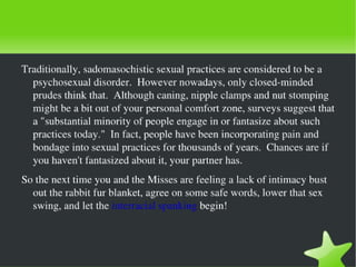 Spanking your lover improves intimacy