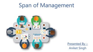 Span of Management
Presented By :-
Aniket Singh
 