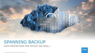 1© Copyright 2015 EMC Corporation. All rights reserved.
SPANNING BACKUP
DATA PROTECTION FOR OFFICE 365 MAIL+
 