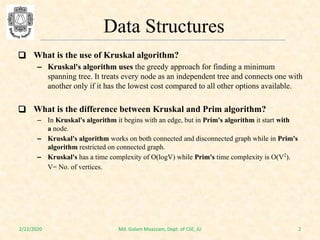 Comprehensive Guide to Kruskal's Algorithm for Minimum Spanning Trees | PDF