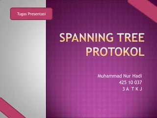 Tugas Presentasi




                   Muhammad Nur Hadi
                          425 10 037
                           3A TKJ
 