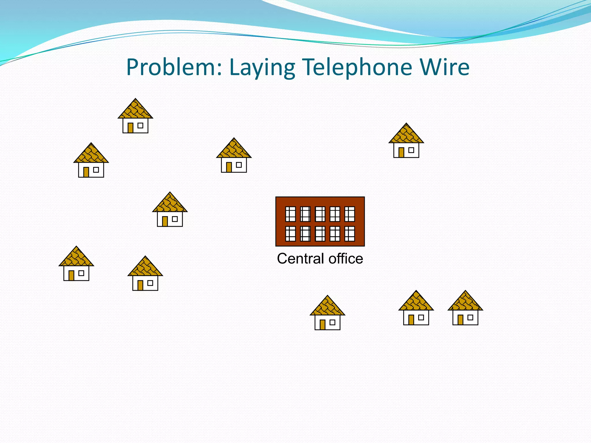 Problem: Laying Telephone Wire




             Central office
 