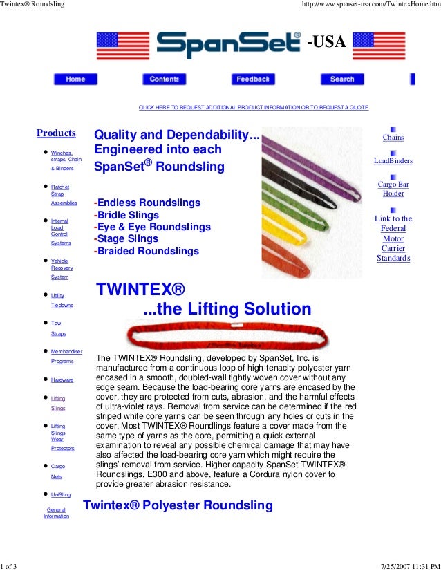 Span set twintex round sling