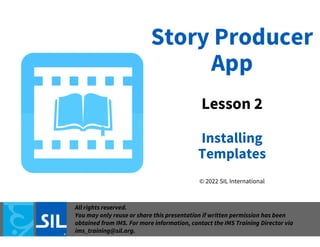 Story Producer App Lesson 2