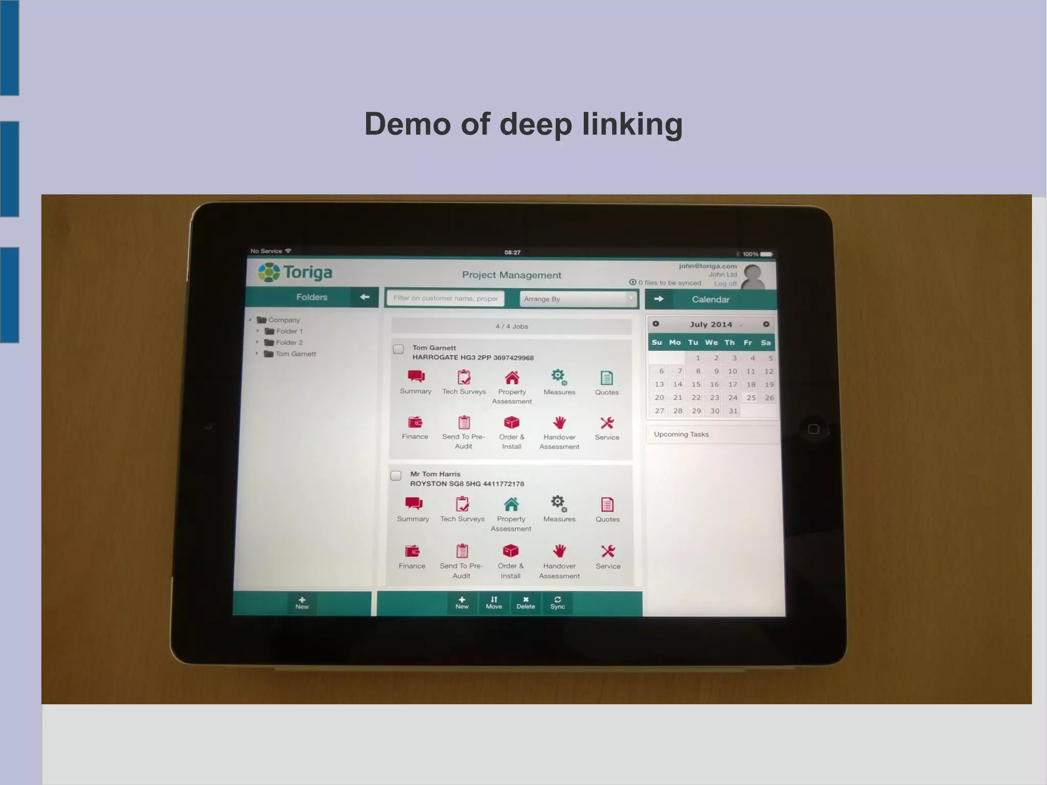 Demo of deep linking
 
