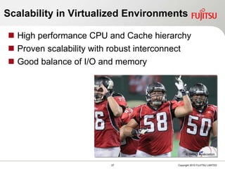 Scalability in Virtualized Environments High performance CPU and Cache hierarchy Proven scalability with robust interconnect Good balance of I/O and memory  © NANO Association 