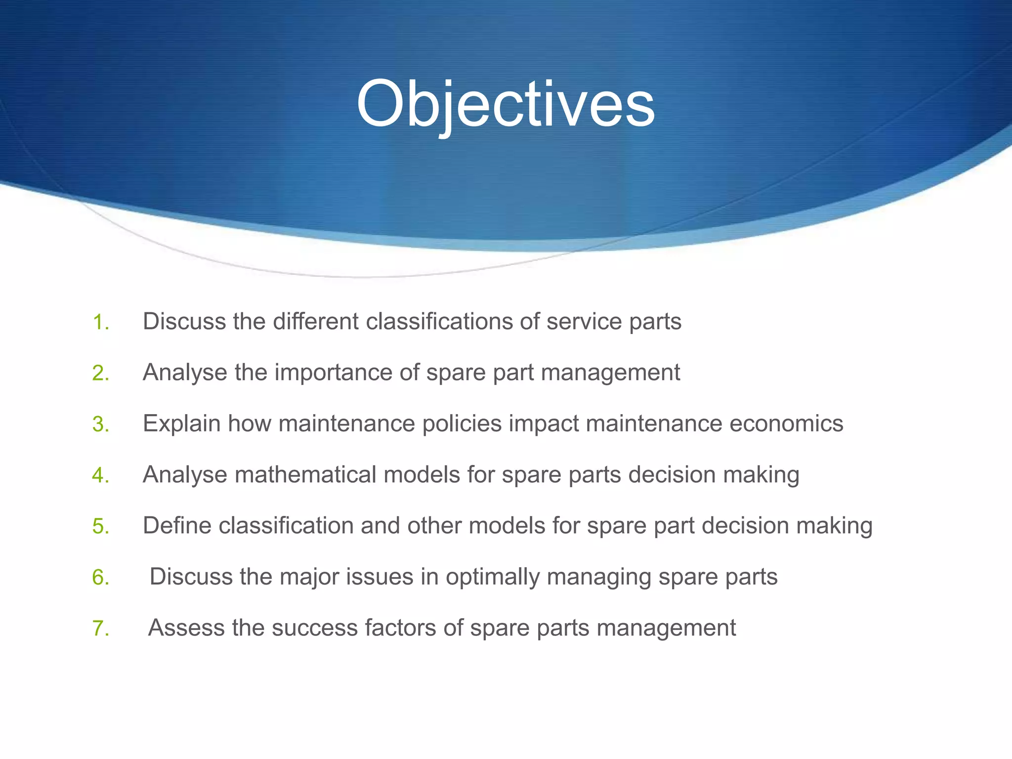 Spare parts management | PPTX