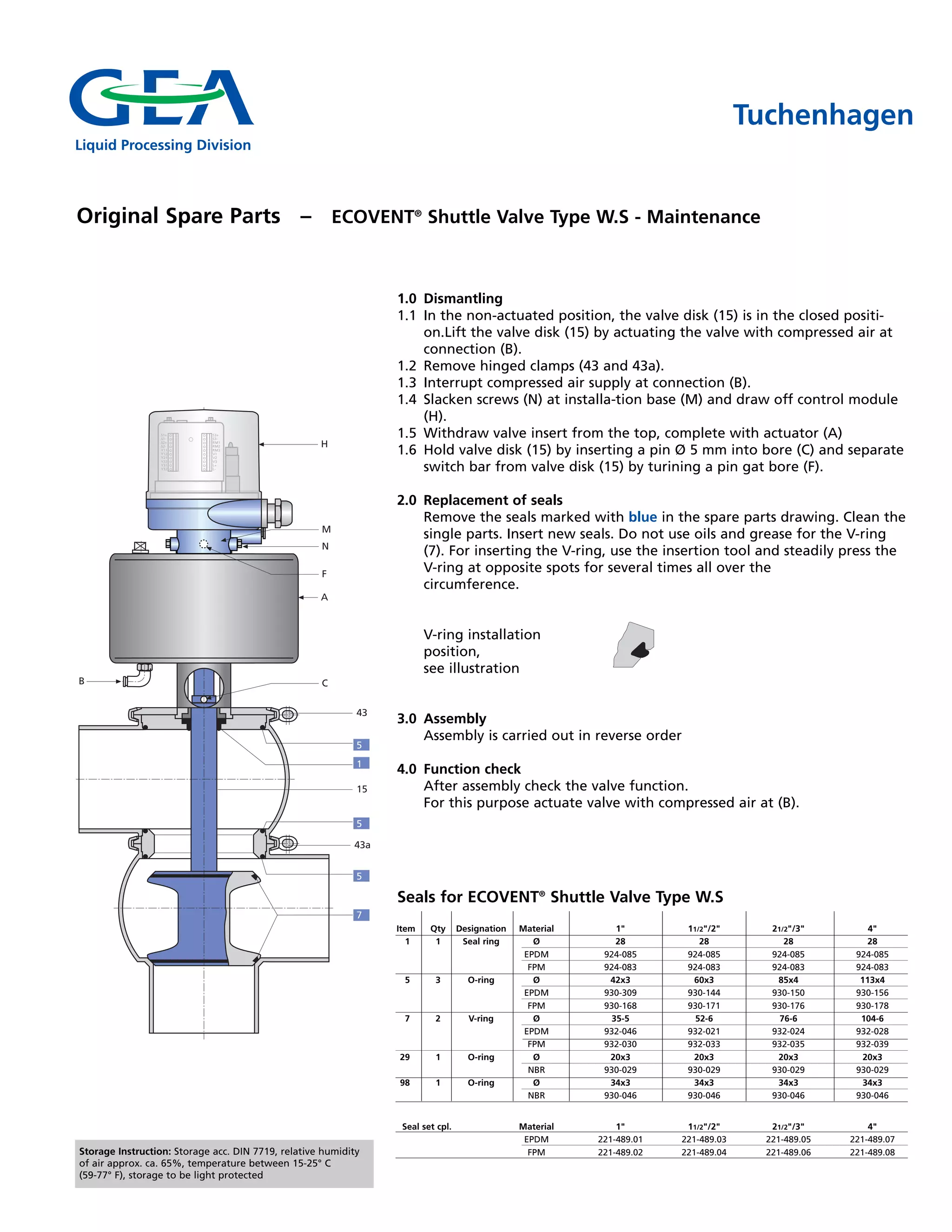 GEA Tuchenhagen spare parts PDF