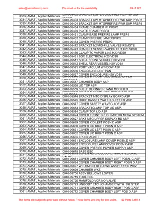 Spare Parts List-AMAT, Applied Materials | PDF