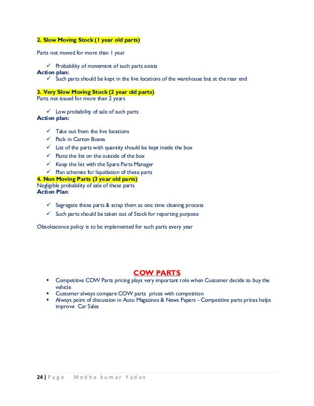 Spare parts management