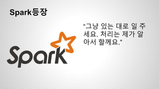 Spark등장
“그냥 있는 대로 일 주
세요. 처리는 제가 알
아서 할께요.”
 