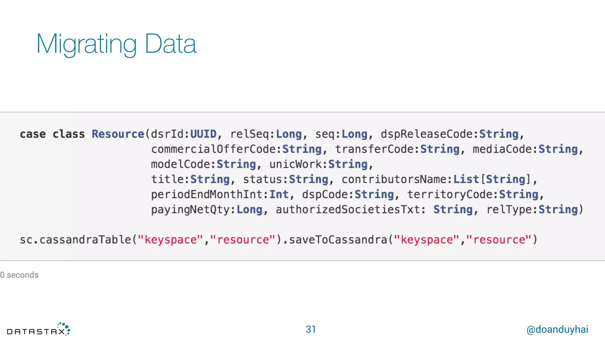 @doanduyhai
Migrating Data
31
 