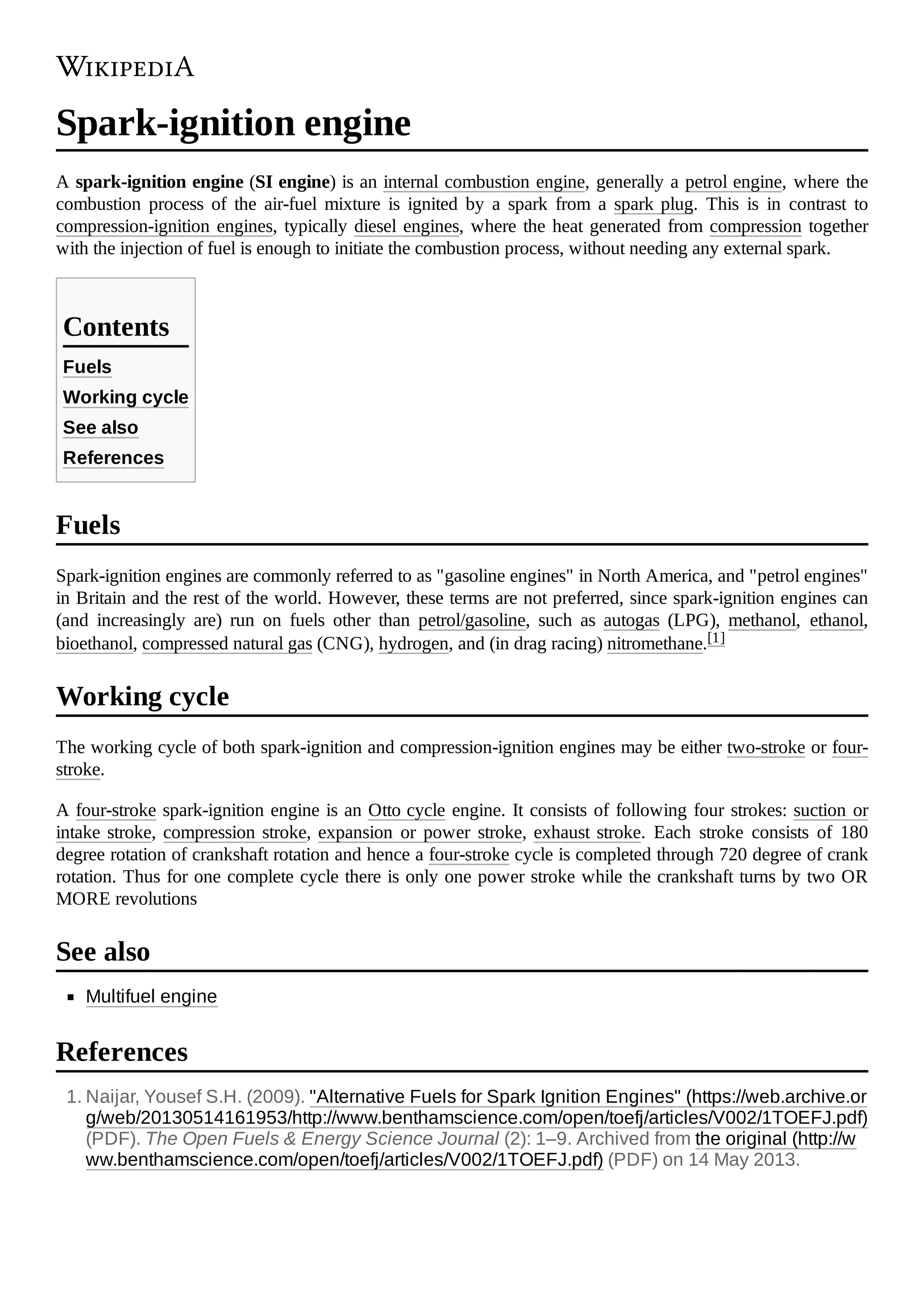 Spark ignition engine | PDF