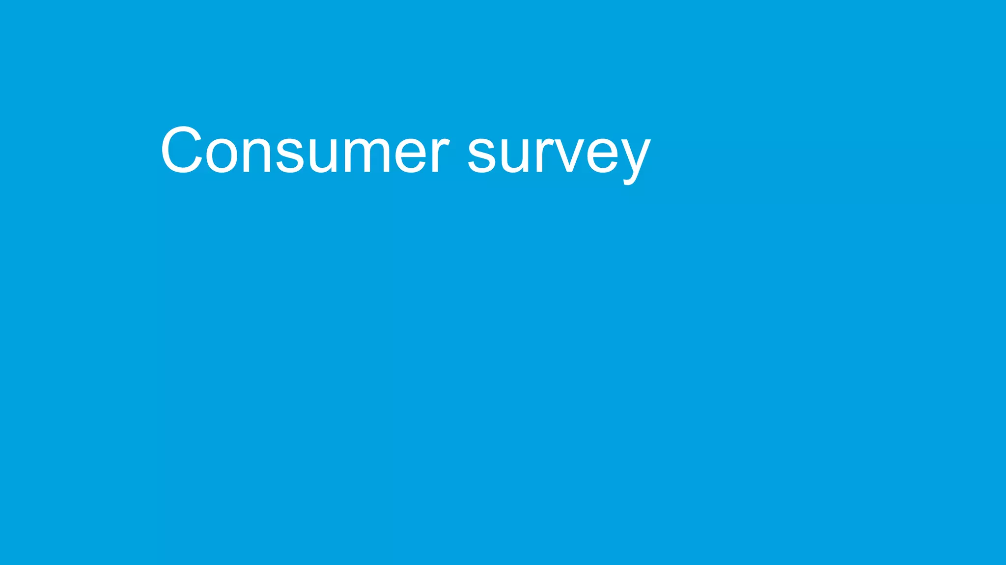 Consumer survey
 