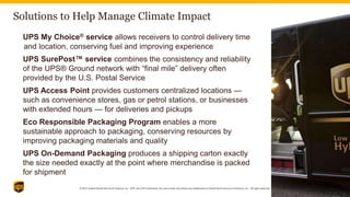 © 2015 United Parcel Service of America, Inc. UPS, the UPS brandmark, the color brown and photos are trademarks of United ...