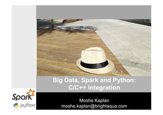Big Data, Spark and Python:
C/C++ Integration
Moshe Kaplan
moshe.kaplan@brightaqua.com
 