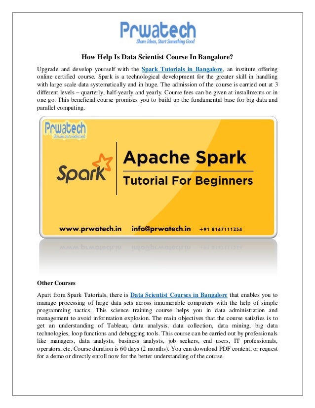 python tutorial in bangalore Spark and python tutorials in bangalore and pune by prwatech.