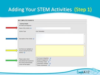 Adding Your STEM Activities (Step 1)
 