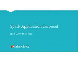 Spark Application Carousel
Spark Summit East 2015
 