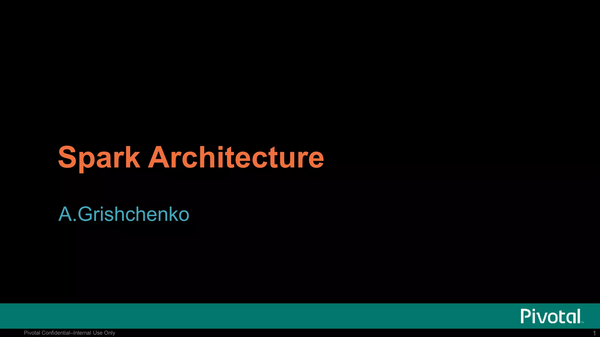 1Pivotal Confidential–Internal Use Only 1Pivotal Confidential–Internal Use Only
Spark Architecture
A.Grishchenko
 