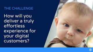 How will you
deliver a truly
effortless
experience for
your digital
customers?
THE CHALLENGE
 