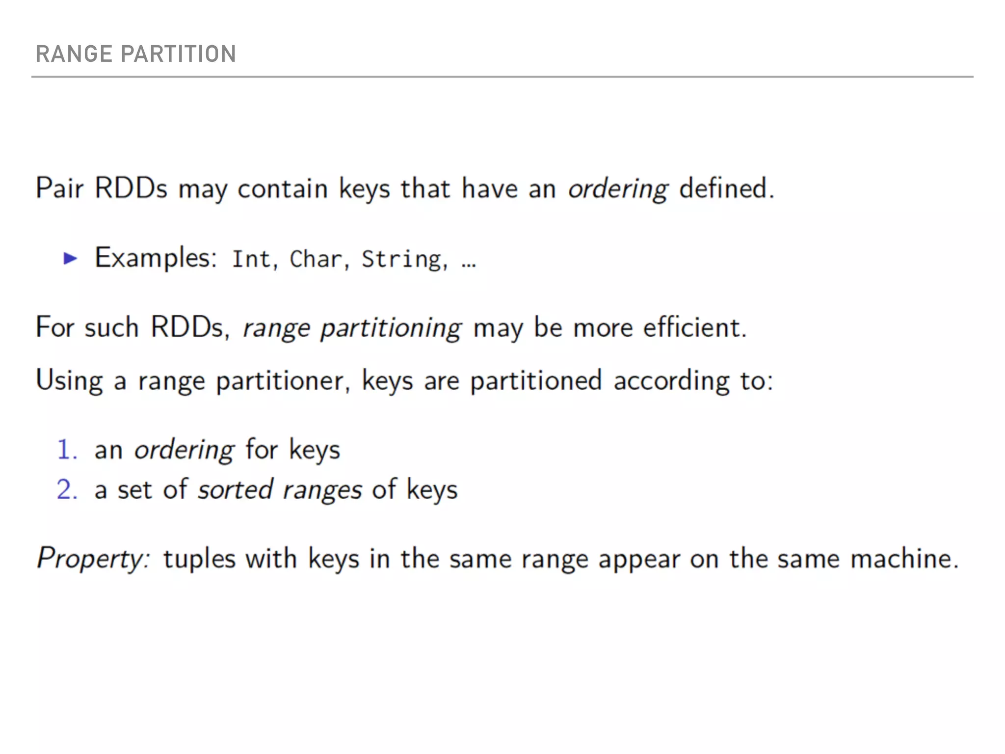RANGE PARTITION
 