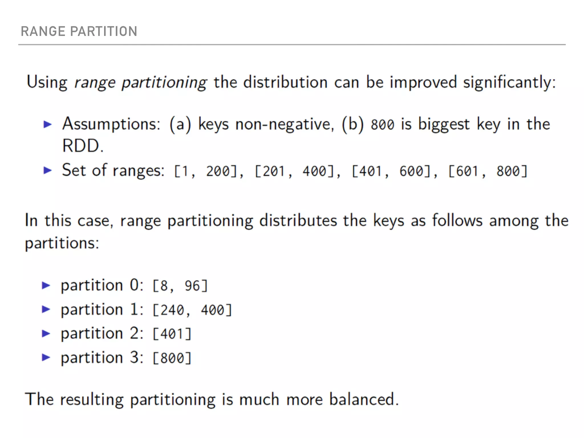 RANGE PARTITION
 