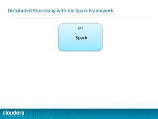 Distributed Processing with the Spark Framework
API
Spark
 