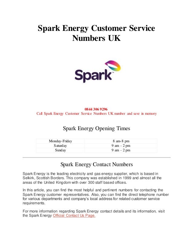 spark energy customer service numbers uk just energy customer service number