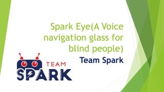 Spark Eye(A Voice
navigation glass for
blind people)
Team Spark
 