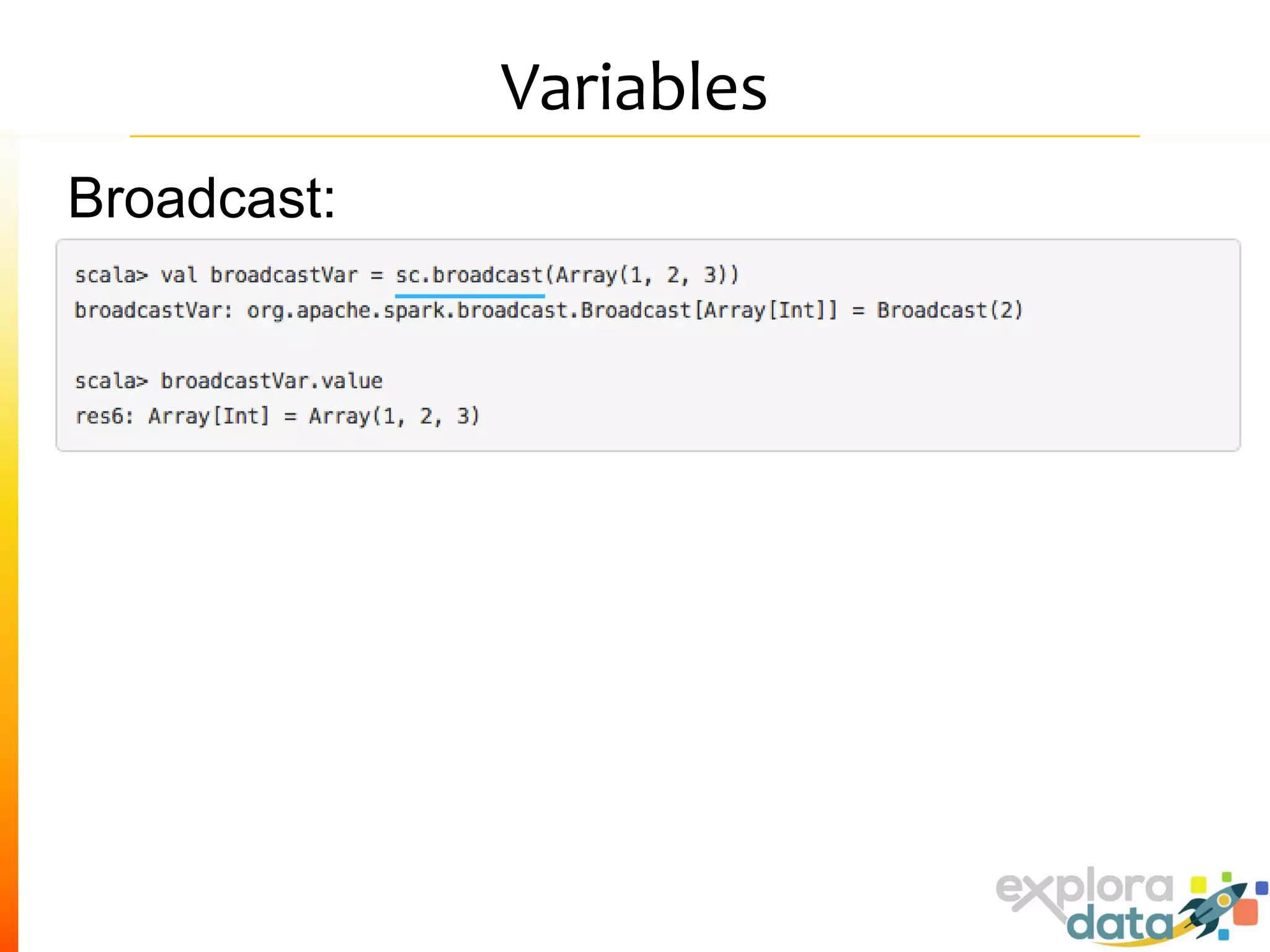 Variables
Broadcast:
 