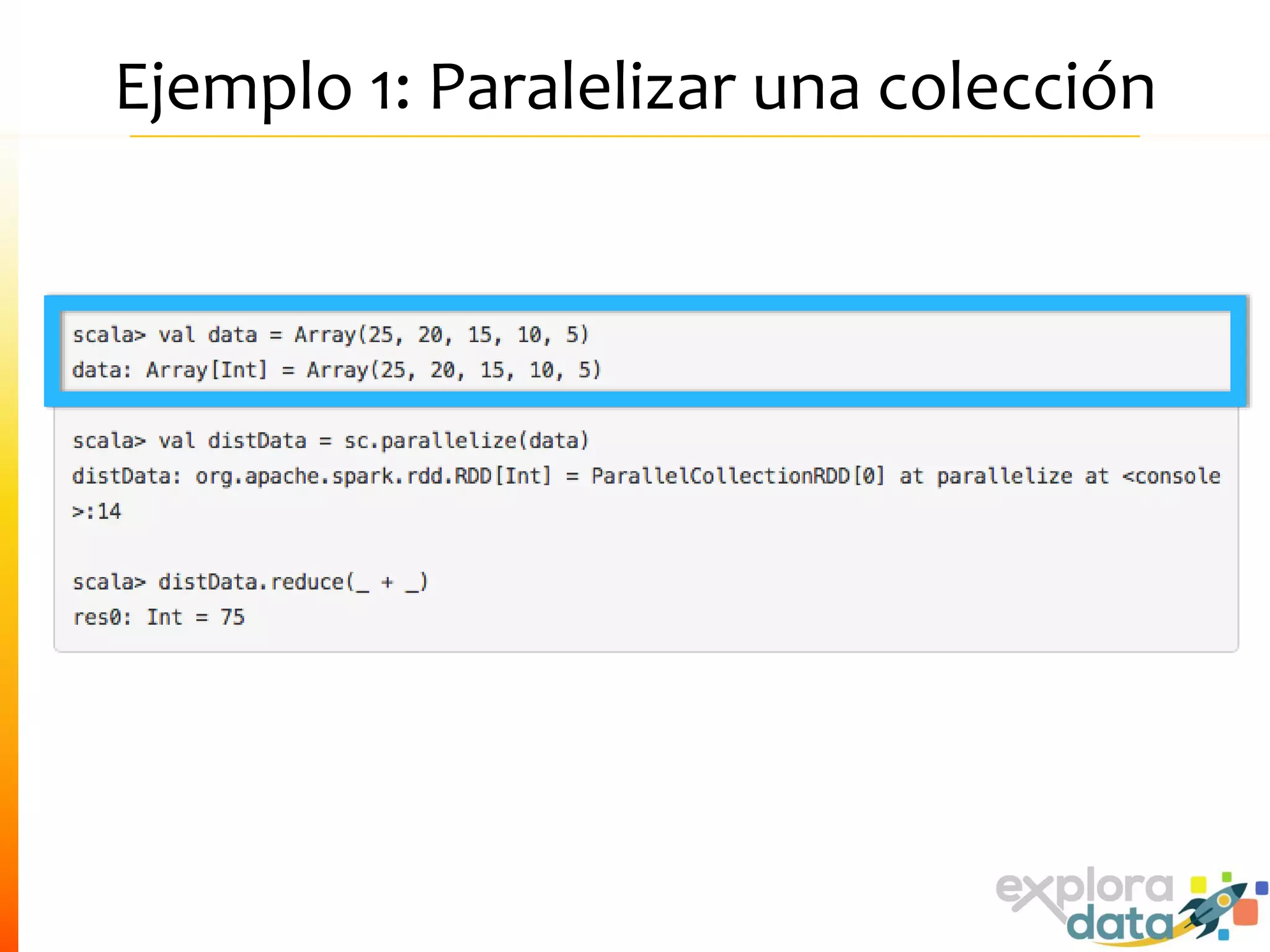 Ejemplo 1: Paralelizar una colección
 
