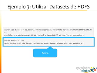 Ejemplo 3: Utilizar Datasets de HDFS
Action
 
