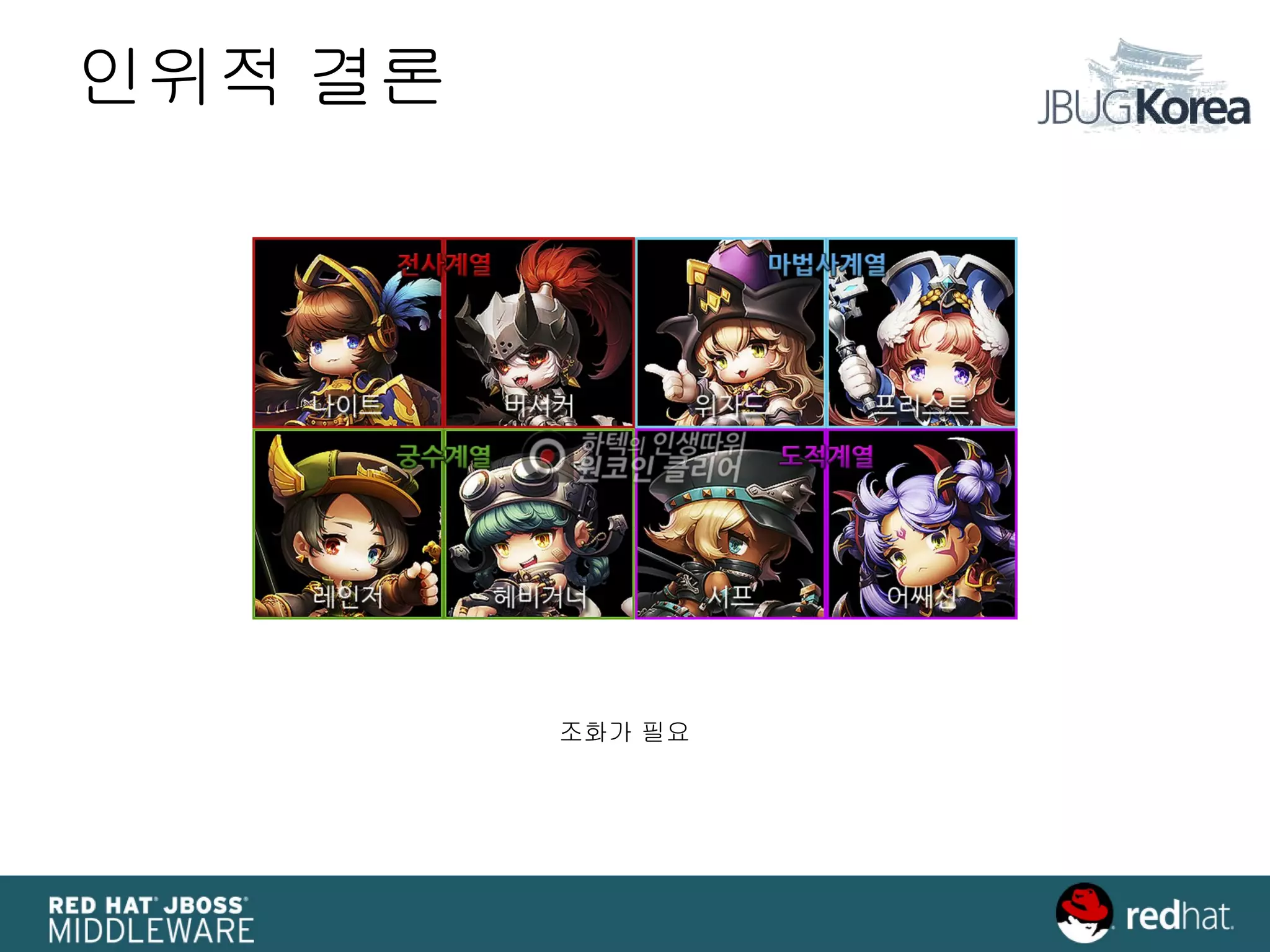 인위적 결론
조화가 필요
 